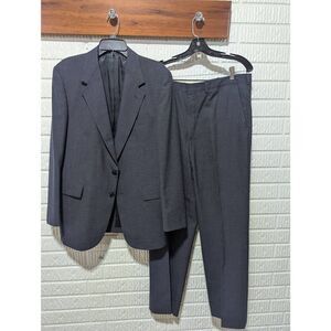 Evan Picone Vintage Men's Blue Flat Front Pant & Jacket Suit Set Size 42R